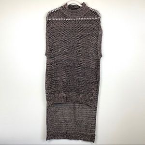 FREE PEOPLE Hi Lo Black Gold Cap Sleeve Sweater